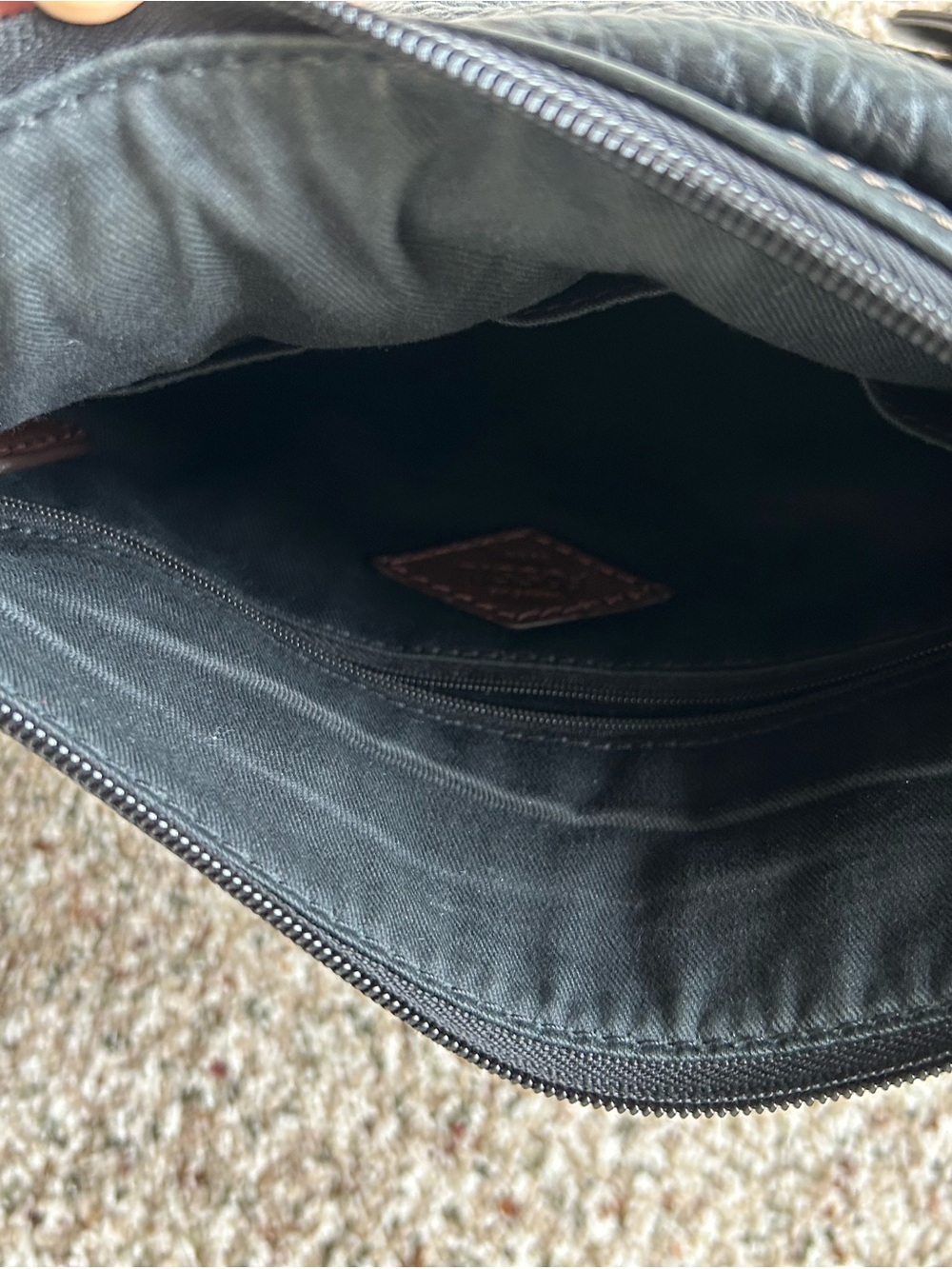 Fossil Brown Leather Shoulder or Crossbody with Gold Accents - Picture 9 of 9